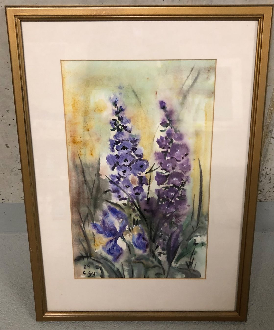 Gemälde: Blumen Aquarell von C.Gyr, 1989 – Gebraucht aus Gunzwil von feel_good