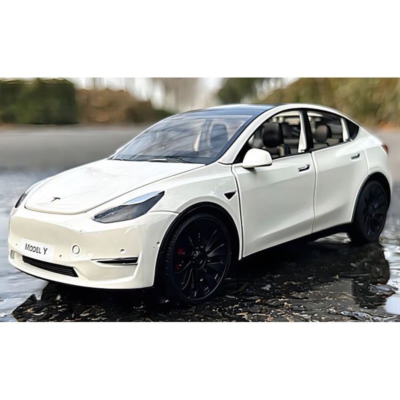 Tesla Modellini d'auto: Tesla Model Y Modellauto 1/24 Farbe Weiss – Nuovo e nell'imballaggio originale da Dietikon venduto da e-car-shop.schweiz