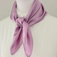 New 53cm Silk Scarf Purple Violet Lila Plain Color Bandana