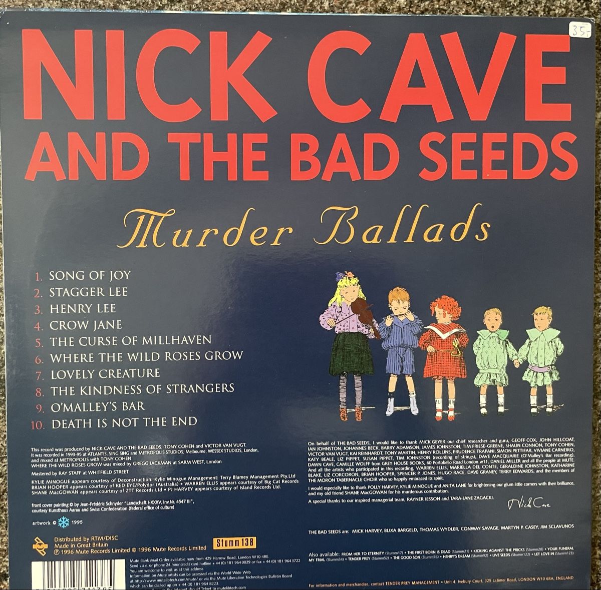 Dischi in vinile: Nick Cave - Murder Ballads - Vinyl LP – Usato da Olten venduto da Bluespapst 1