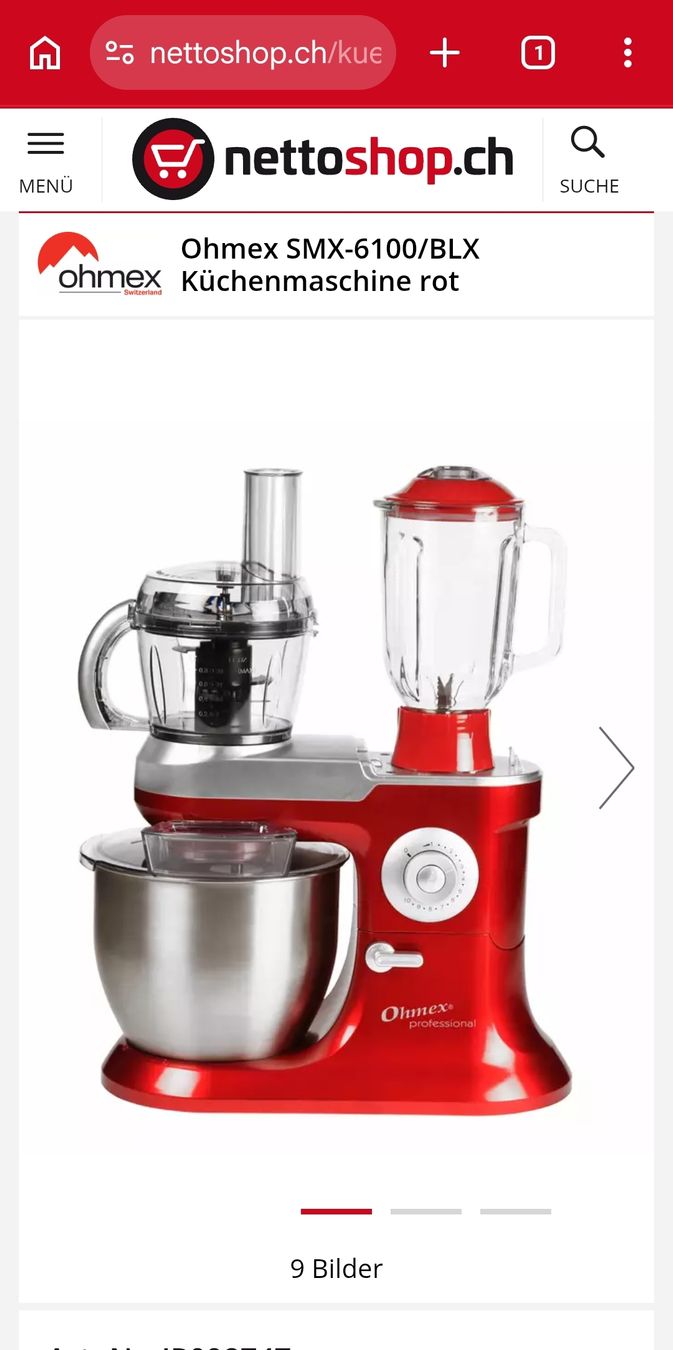 Ohmex Küchengeräte: Ohmex SMX-6100 Kitchen Machine Red with Attachments – Gebraucht aus Zürich von kka_x7bl 3