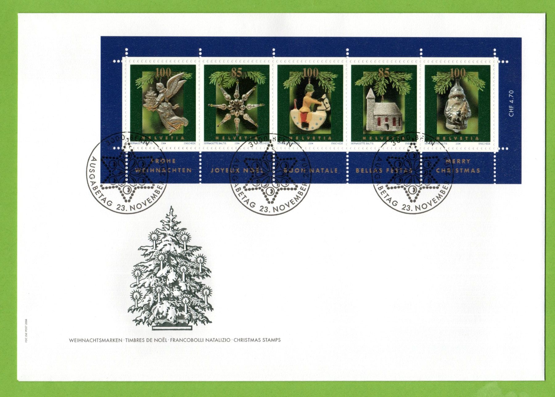 Tutti i francobolli: 2004 FDC Weihnachten blanco LP – Usato da Stein am Rhein venduto da Huehnerhund