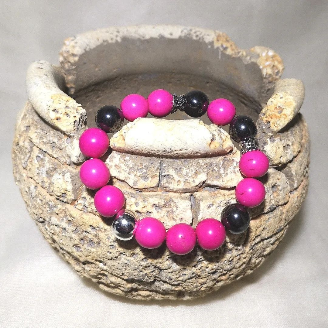 Bracciali & Braccialetti: pinke Armk. mit Hämatit - Spendenaktion – Nuovo (secondo la descrizione) da Unterkulm venduto da Nachtigall 3
