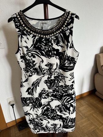 Vestito Elisa Landri motivo floreale bianco nero taglia IV
