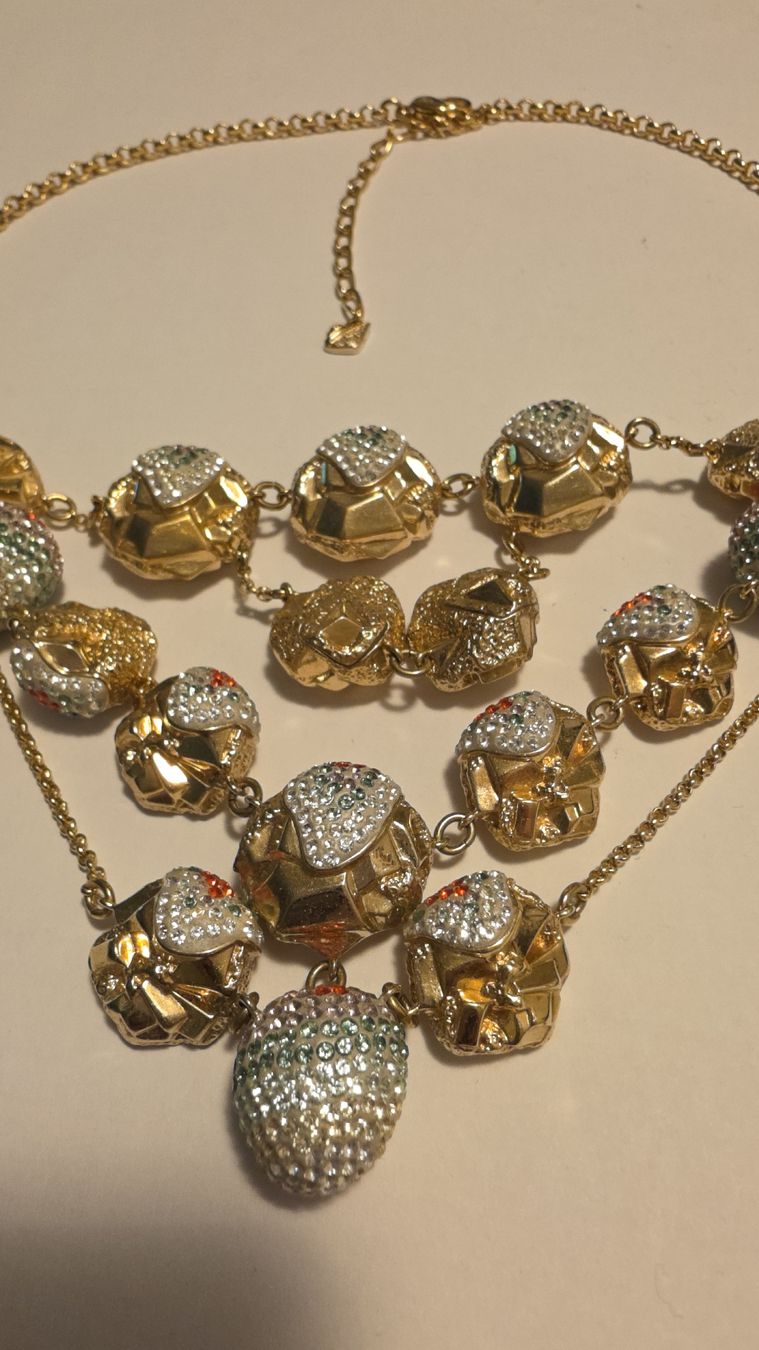 Swarovski Ketten: Elegante Statement-Kette, Goldfarben mit Kristallen – Neu (gemäss Beschreibung) aus Leuggern von manuela_doj 4
