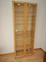 Holz Vitrine mit Glastüren mit Licht 80x202x30cm