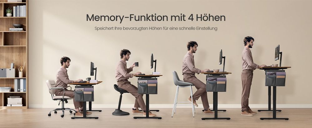 Elektrisch Höhenverstellbarer Schreibtisch FANTOM 140x60cm 8