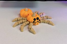Kürbis-Spinne | Bewegliche Halloween-Figur