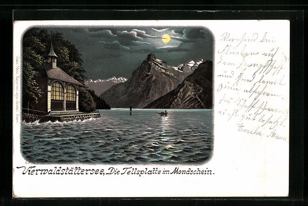 Cartoline postali: Litho Sisikon, Tellsplatte am Vierwaldst – Usato da Berlin venduto da bartko-reher