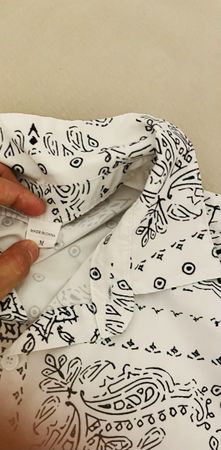 Kurzarmhemd Paisley Schwarz Weiss Grösse M neu