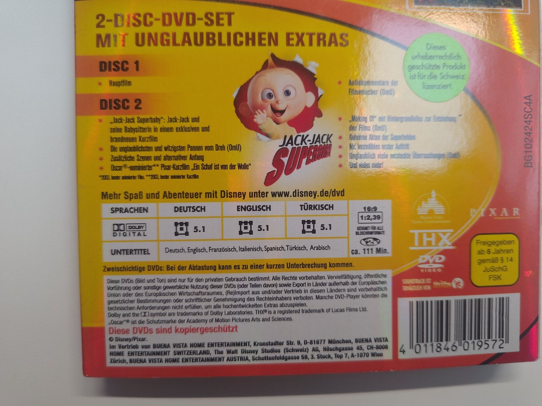 Tutti i DVDs: Die Unglaublichen 2-Disc-DVD-Set – Usato da Liestal venduto da Kratzilla 3