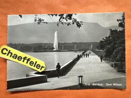 Vintage Genf Postkarte Quai Wilson, beschrieben. 