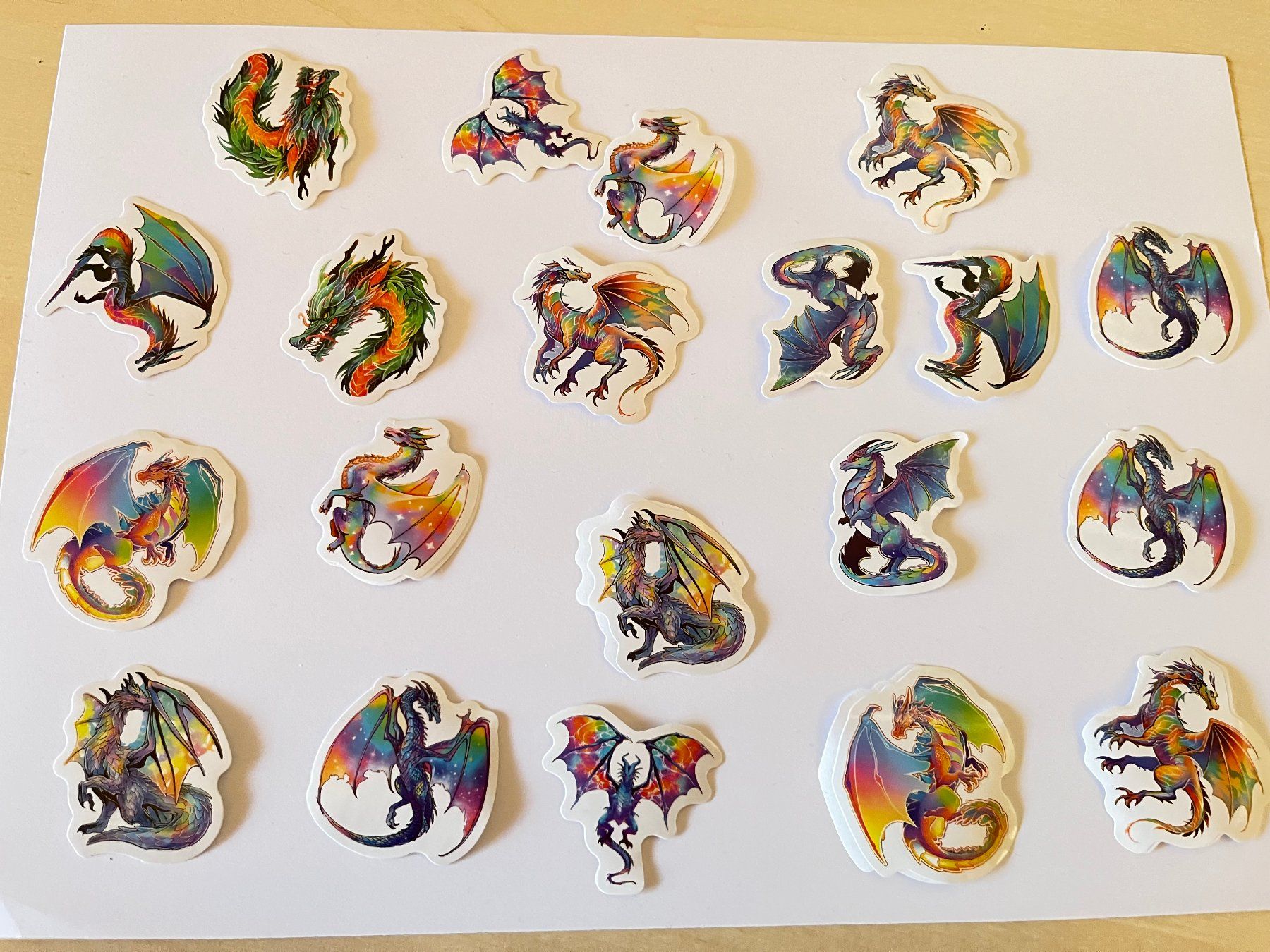 Aufkleber: Farbige Drachen Sticker Set – Neu (gemäss Beschreibung) aus Menziken von Bastelchaos