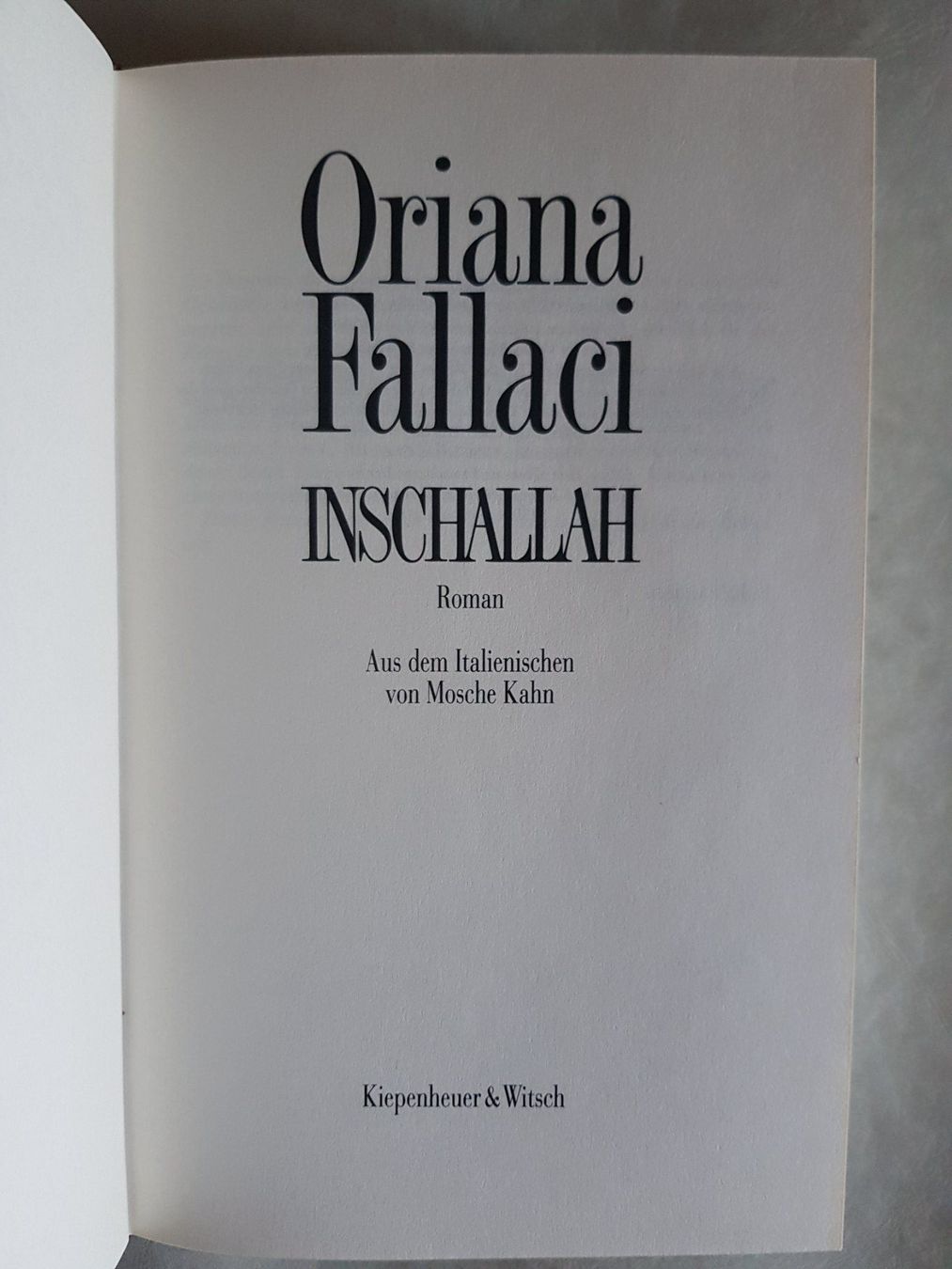 Bücher: Oriana Fallaci - Inschallah - Roman 1992 – Gebraucht aus Walterswil BE von Lonitti 4