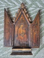 ANCIEN TRIPTYQUE MURAL BOIS H.46,5 AUTEL/EGLISE