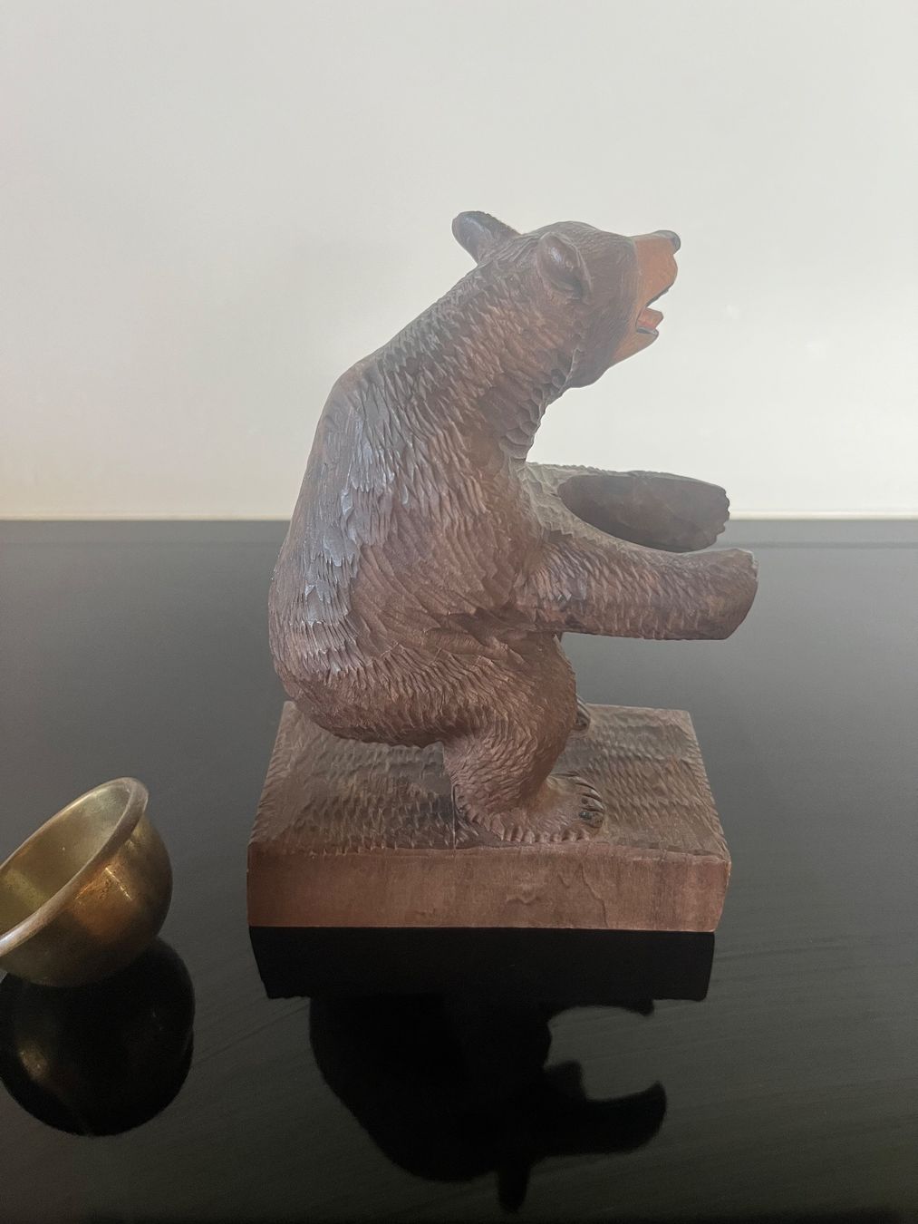 Statuette: Brienzer BÄR geschnitzt mit Kupferschale – Usato da Saanen venduto da SoniaMichaela 5