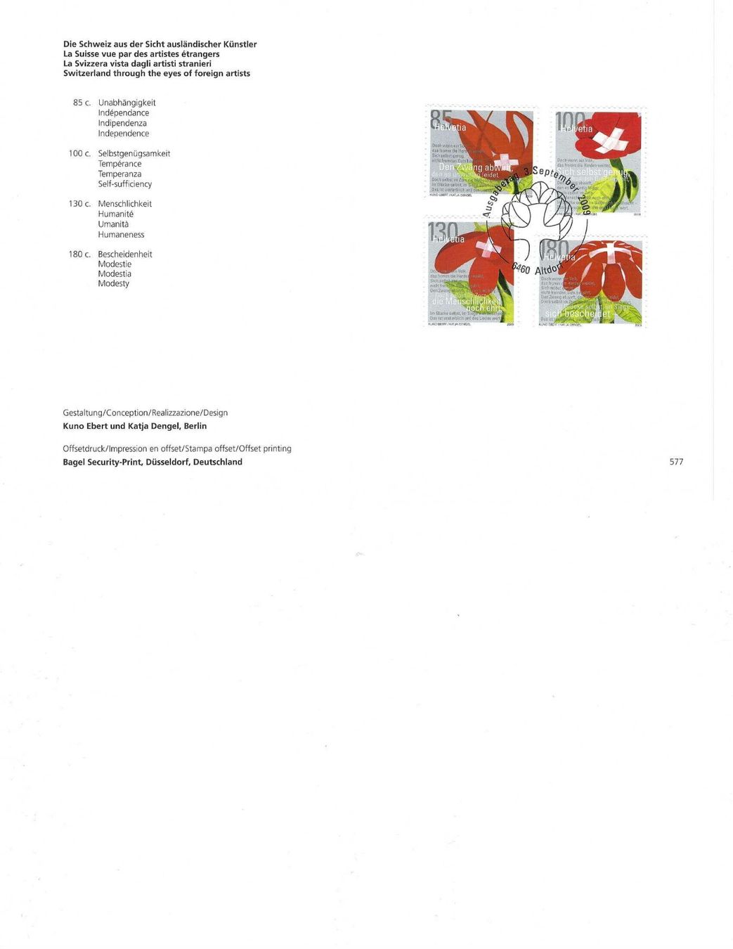 Tutti i francobolli: Faltblätter Schweizer Briefmarken Jahresset 2009 gestempelt – Nuovo e nell'imballaggio originale da Diegten venduto da Pdiego 4