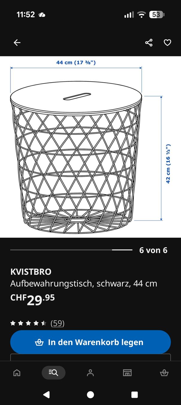 Ikea Altro per la casa: Aufbewahrungstisch/-Korb – Usato da Attiswil venduto da No_Ita_99 2