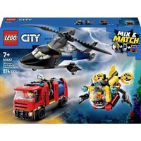LEGO 60462 City Kombinationsset mit Hubschrauber, Löschauto