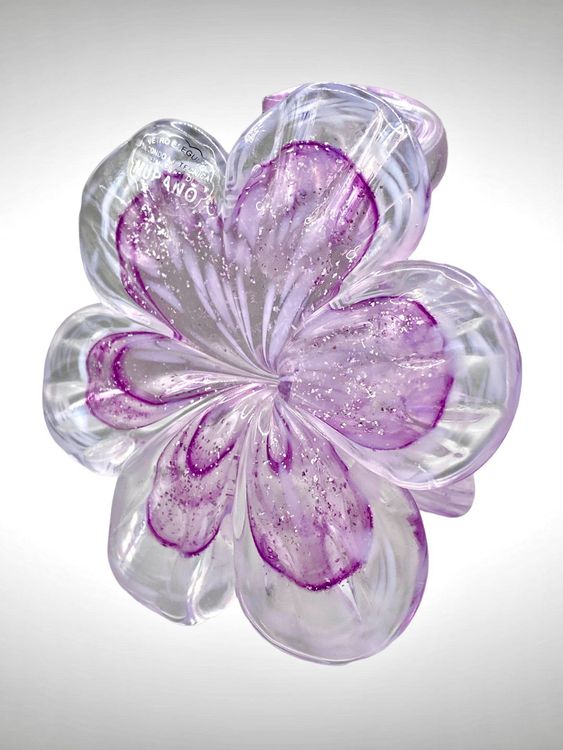 Figurine Fleur En Verre Soufflé Main - Presse-Papier Déco 8x8x5 Cm - Cadeau Original