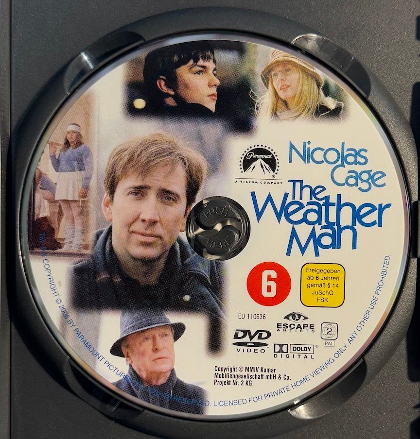 Tutti i DVDs: DVD THE WEATHER MAN - NICOLAS CAGE – Usato da Wisen venduto da gigisna 1