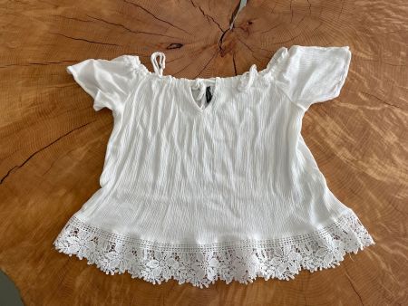 Top brodé blanc H&M 40 | H&M Bluse Weiss Stickerei 40
