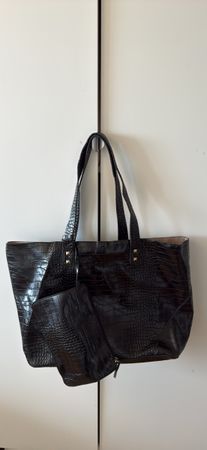 Schwarze-Tasche mit kleiner Tasche, Sommer-Chic!