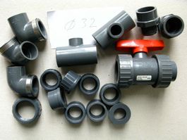 GF 32 PVC Teile Kugelhahn zum Kleben