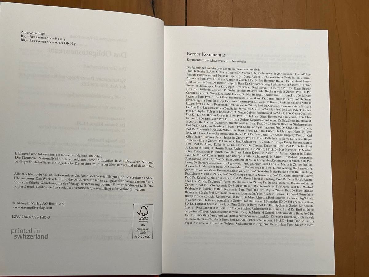 Bücher: Berner Kommentar, Art. 828-838 OR, 2. A., 2021 – Neu (gemäss Beschreibung) aus Volketswil von doughboy 3