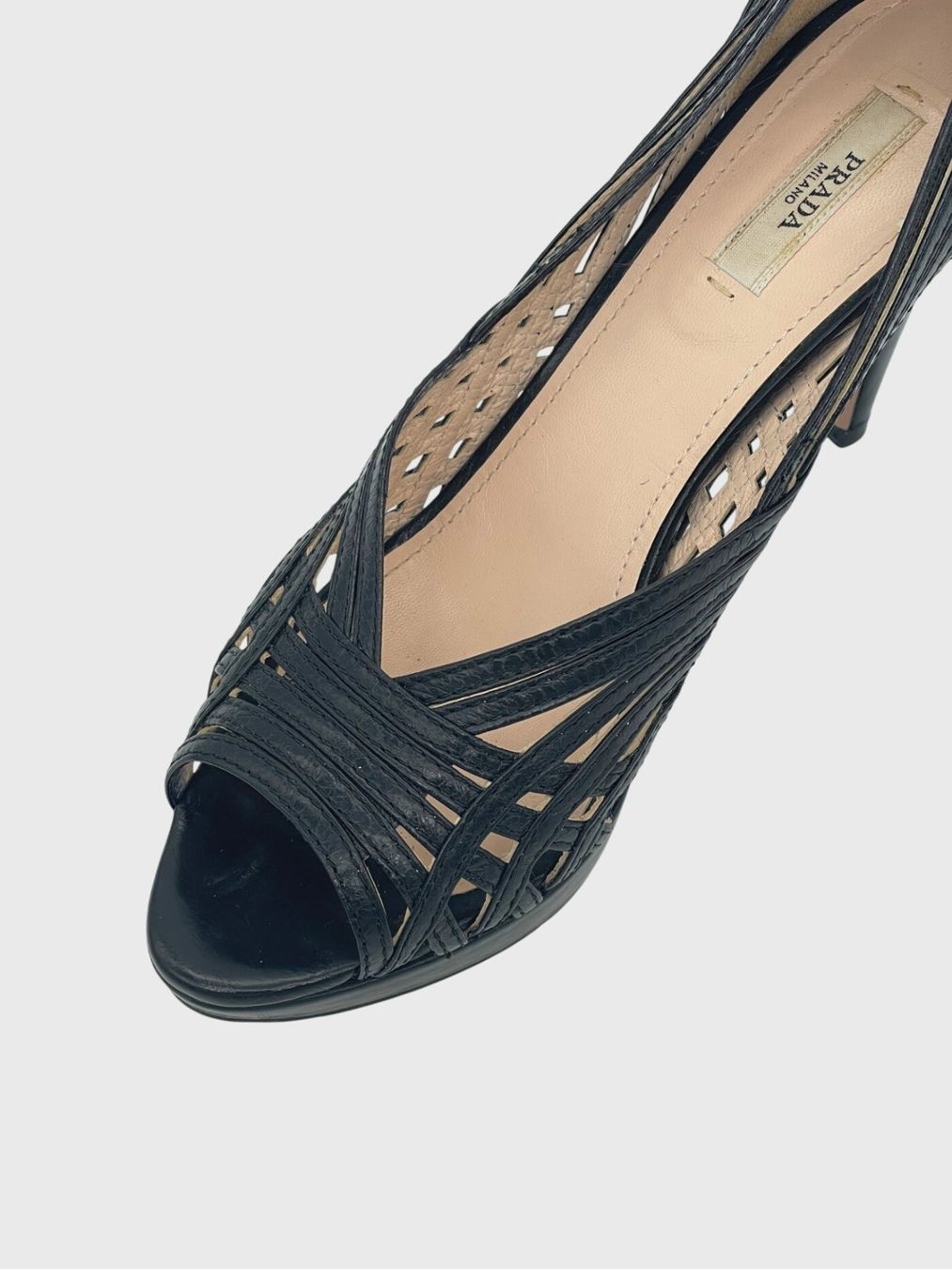 Prada Damenschuhe: Prada Leather Strap Plateau Pump EU 38 Schwarz – Gebraucht aus Zürich von shoe_shop 5