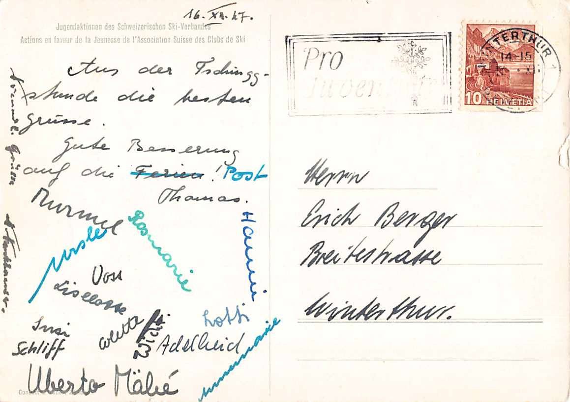 Cartoline postali: Jugendaktion des Schweizer Ski-Verbandes – Usato da Lufingen venduto da Rac0 1