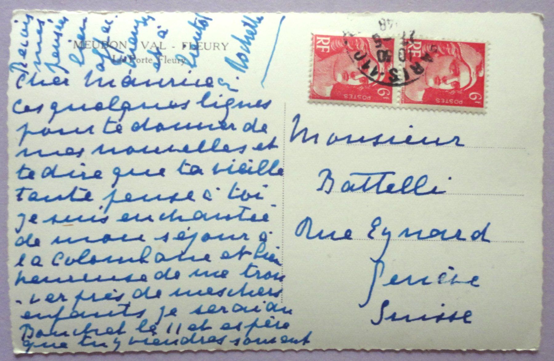 Cartoline postali: Meudon Val-Fleury, La Porte Fleury – Usato da Fétigny venduto da Billy2miny 1