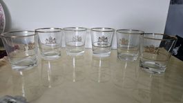 6 bicchieri con decoro oro Skipper