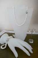 Hochzeits Perlenset: Collier, Armband, Ohrhänger