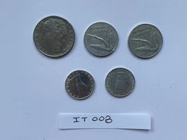 5 Münzen aus Italien 1951-1957