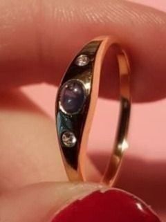 Bagues: Stilvoller 750 Goldring mit 1 Saphir – Neuf (Voir description) à Unterägeri par Altgoldschmuck 4