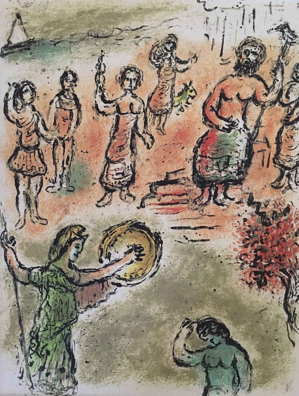 Grafica & Litografie: Marc Chagall "Homer Die Odyssee" 3 Lithographien – Usato da Nennigkofen venduto da waltraub 1