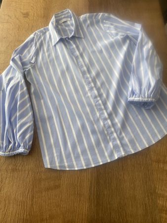 BETY MITSCH BLUSE/HEMD GR.40/M gestreift hellblau/weiss