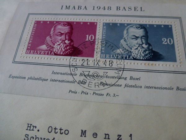 Tutti i francobolli: Block ++ IMABA 1948 Basel auf Brief – Usato da Walkringen venduto da Casablanca777 1