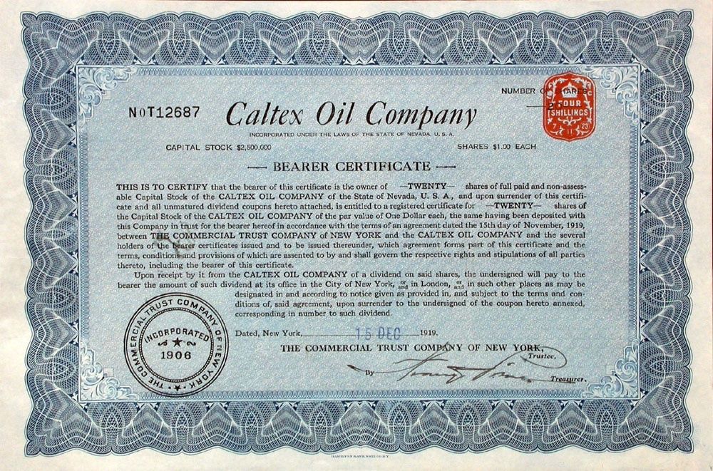 Caltex Oil Company - 1919 (Gebraucht) in Solothurn für CHF 1 – mit ...