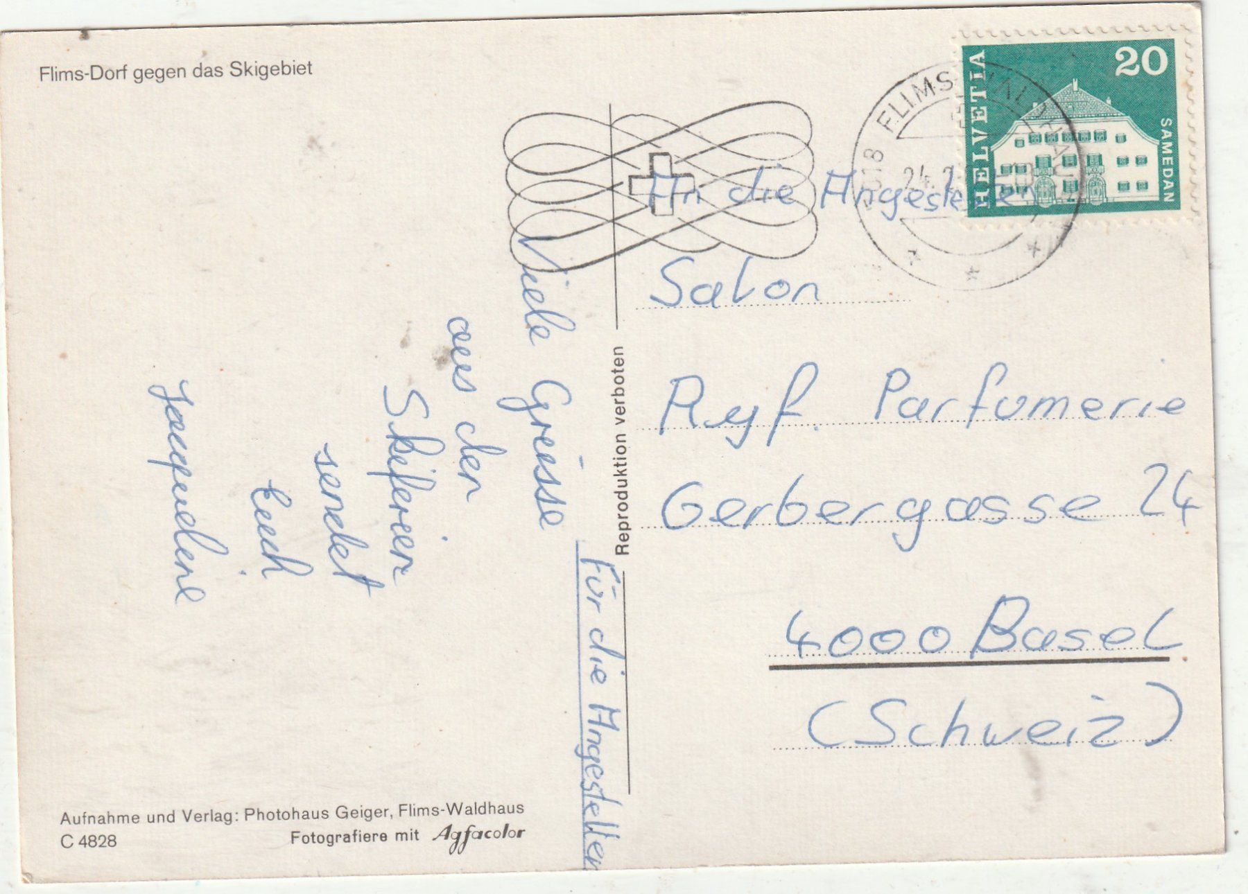 Cartoline postali: Flims Winter – Usato da Lumbrein venduto da made02 1