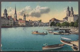 Zürich  Blick von der Quaibrücke 1909