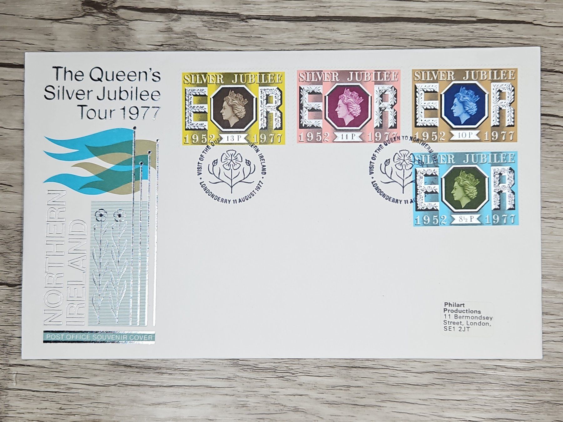 Tutti i francobolli: CL05 Enveloppe + Timbre England 1977 – Usato da Cousset venduto da Patrick_Collections