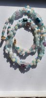 Sommerfarben Kette. Quarz, Amethyst, Chalcedony