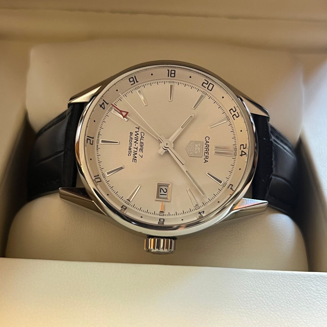 Tag Heuer Orologi: Tag Heuer Carrera Twin-Time Full Set WAR2011-1 – Usato da Carouge GE venduto da Watchaser 6