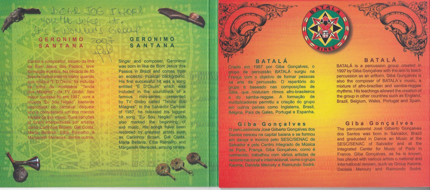CD: CD BATALA Banda de Percussao Xiree - Reggae – Usato da Spreitenbach venduto da Turbo_1105 3