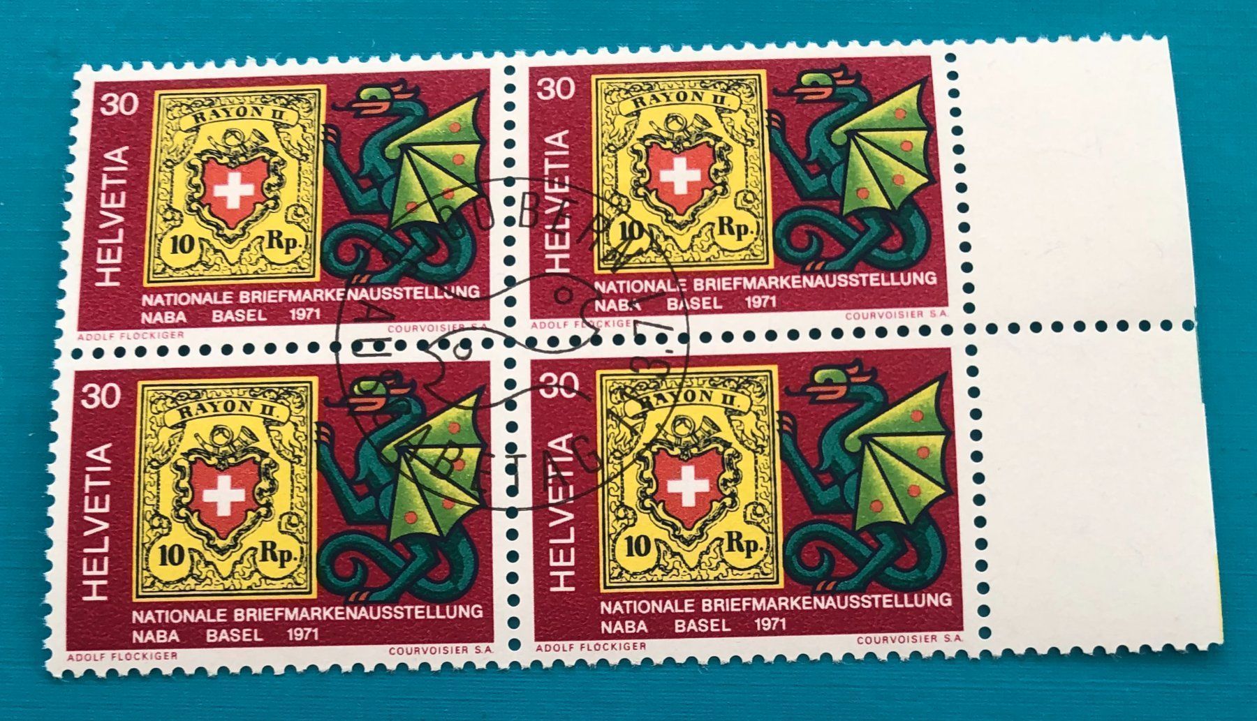 Tutti i francobolli: 4 er Block Nr.493 mit Vollstempel Bern – Usato da Aarau venduto da Billa007