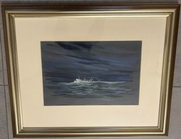 Jan Rhodin, Original-Aquarell, Das Fischerboot, signiert