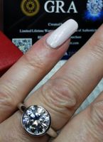 Bague argent avec diamant de moissanite de 3 ct certifié GRA