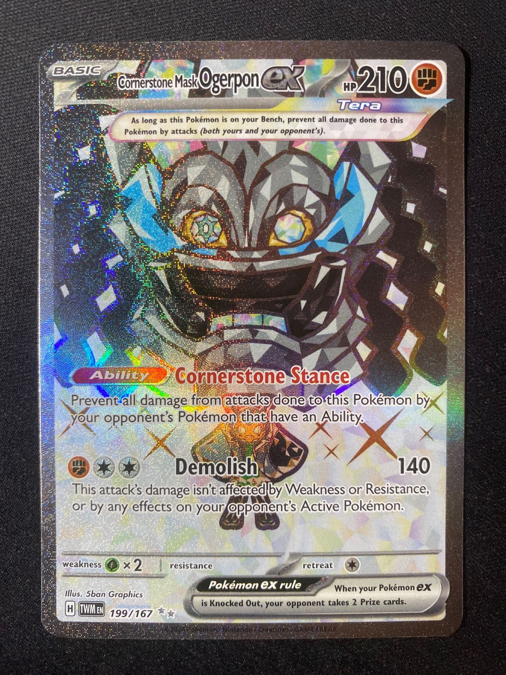 Pokémon Carte collezionabili: Cornerstone Mask Ogerpon ex 199 - Twilight Masquerade - EN – Nuovo (secondo la descrizione) da Hausen AG venduto da Shrade